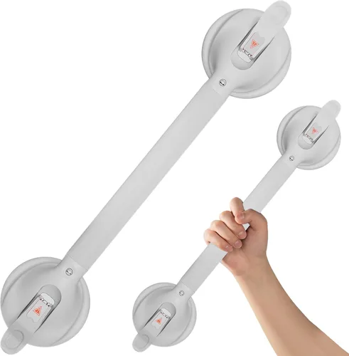 Miniatura 15 de DAILYLIFE Barras de agarre para bañeras y duchas, asas de ducha de 17 pulgadas con ventosa para ancianos, barra de agarre de seguridad para ducha