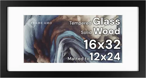 Miniatura 104 de Frame Amo Marco de póster de madera maciza de 13 x 19 pulgadas, color natural, tapete blanco para imagen de 11 x 17 pulgadas, parte frontal