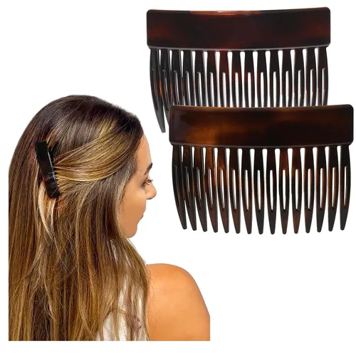 Miniatura 7 de Camila Paris CP2942 - Peine lateral francés para el cabello, concha pequeña de tortuga, peines de pelo con torsión francesa decorativos, pinzas