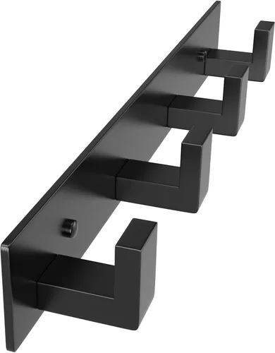 Miniatura 27 de PMMASTO Perchero montado en la pared, 3 ganchos de pared en forma de T para colgar, riel de ganchos para abrigos de acero inoxidable resistente