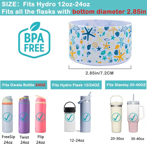 Miniatura 2 de HEYSKAY Funda protectora de silicón para base de botella de 12-24 oz para botella de agua Hydro Flask, y compatible con Stanley, Yeti, Simple Modern