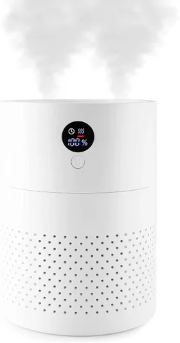 TREVA Humidificador portátil de niebla fría de 2 litros de capacidad recargable con batería 2 modos de nebulización Panel de pantalla LED y apagado