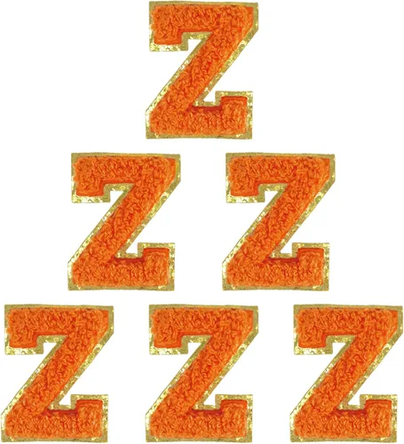 Miniatura 67 de 6 piezas de parches de letras de chenilla autoadhesivas, parches de letras preppy de 2 pulgadas para bolsos, ropa y sombreros, grandes pegatinas