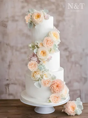 Miniatura 5 de N&T NIETING 25 unidades de flores artificiales, Rosas de espuma artificial de sensación real al tacto, decoración para boda, dama de honor, ramo