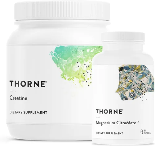 THORNE - Combo de rendimiento de magnesio citramate y creatina - Soporte esencial para energía, músculos y función cognitiva - 90 porciones