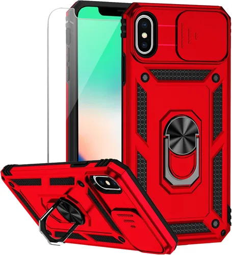 Miniatura 13 de M MAIKEZI Funda para iPhone X/iPhone Xs con cubierta para lente de cámara, protector de pantalla HD, protección contra caídas de grado militar