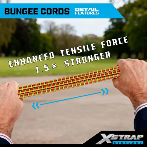 Miniatura 7 de XSTRAP STANDARD Kit de 14 piezas de cuerda elástica estándar – Incluye cuerdas elásticas de 18, 24, 30 y 40 pulgadas con ganchos