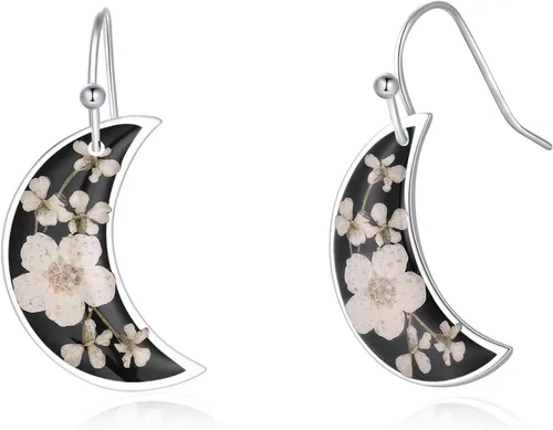 Miniatura 19 de Forget-Me-Not and Queen Anne's Lace Pressed Wildflower Earrings Pressed Flower Earrings Handmade Drop and Dangle Earrings Gift for Woman
