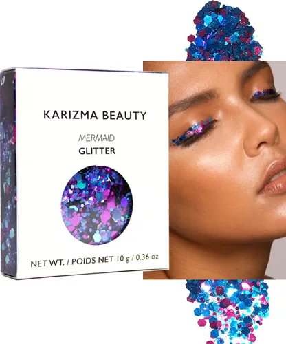 Miniatura 7 de KARIZMA Iridescent Purpurina holográfica iridiscente Purpurina gruesa de 0.35 onzas para la cara, el cabello, los ojos y el cuerpo, para mujer.