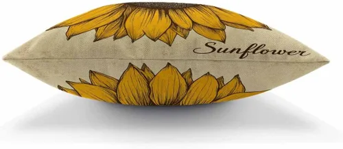 Miniatura 5 de AOYEGO Funda de almohada con diseño de girasol en estilo retro, diseño de cuadrícula aislada, diseño floral, naturaleza, 18 x 18 pulgadas, cojín