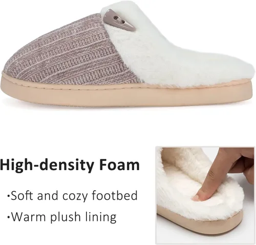 Miniatura 3 de NineCiFun Pantuflas cómodas de casa para mujer, de espuma viscoelástica, mullidas, para interiores, exteriores, antideslizantes, para el hogar