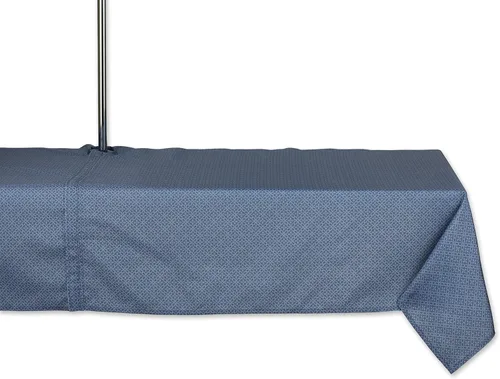 Miniatura 13 de DII Colección de mesa para interior/exterior con agujero para sombrilla con cremallera, lavable a máquina, celosía tonal, mantel, 60 pulgadas