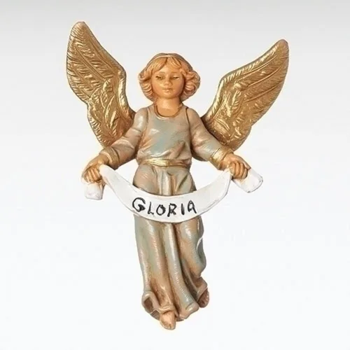 Roman Gloria Angel Belén Figura de 3.5 pulgadas Polímero Fontanini Azul Claro Decoración del Hogar