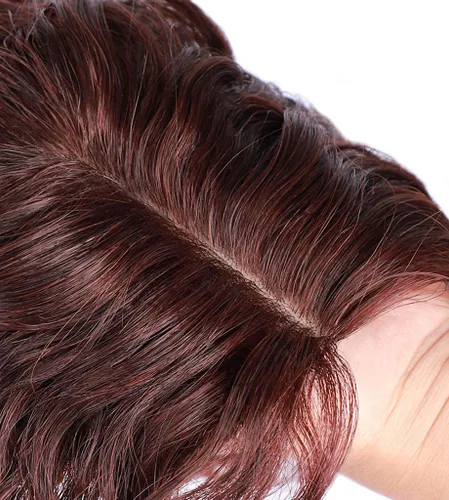 Miniatura 3 de Parte rizada en forma de U, base de seda, parte superior de encaje de cabello humano corto y esponjoso en la frente, extensión de flequillo grande