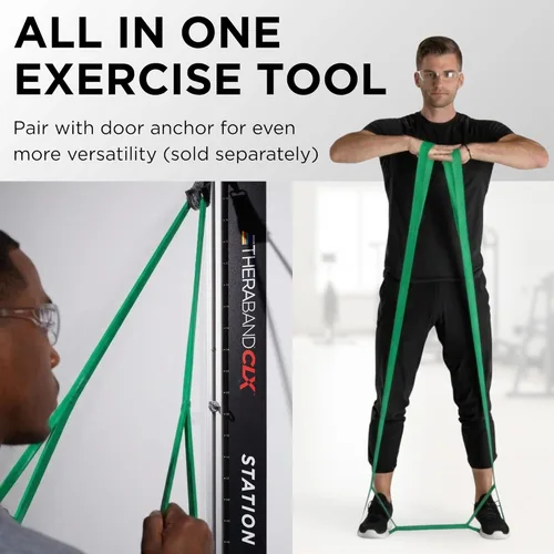 Miniatura 5 de THERABAND CLX Resistance Band with Loops, 5 Feet, Silver, Super Heavy, Non-Latex, Elastic Band for Exercise, Mobility & Rehab, Stretching, Home
