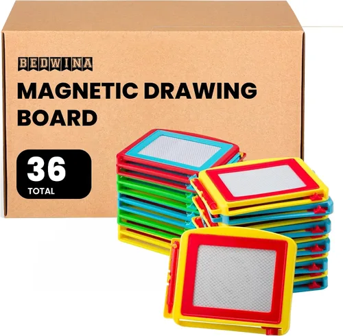 Miniatura 8 de Bedwina Pizarra magnética de dibujo para niños (paquete de 6) Tableta de dibujo borrable y bloc de dibujo de viaje para niños y niñas, regalos