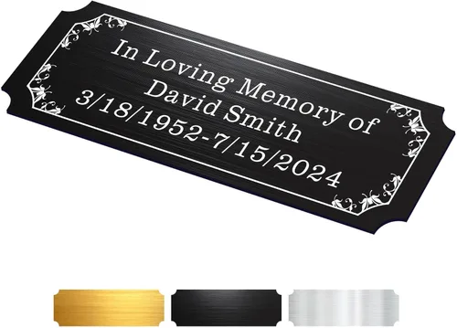 Miniatura 14 de Placas de Nombre Grabadas 1" x 3" Placa de Nombre para Urna Grabada Placas de Trofeo Placas de Nombre para Urnas Placas de Latón Grabadas