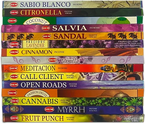 Miniatura 2 de Hem - Varitas de incienso variadas, paquete de 15 fragancias seleccionadas al azar, 8 varillas cada una, total de 120 varillas con soporte