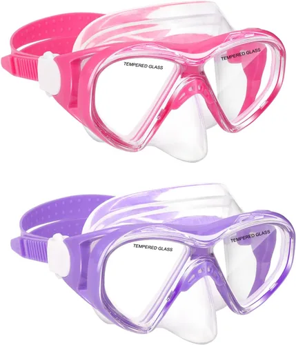 Miniatura 22 de ACQCES Gafas de natación para niños, máscara de buceo para niños y niñas de 5 a 15 años, gafas de natación antivaho de dos colores con cubierta