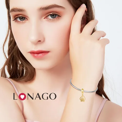 Miniatura 2 de LONAGO Abalorio de pata de perro para pulsera, pulsera con nombre personalizado, dije de pata de perro, regalo para mujeres y niñas