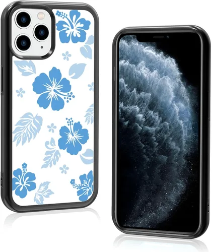 Miniatura 7 de Funda para iPhone 8 Plus y iPhone 7 Plus, linda funda Kawaii azul hibisco hawaiano floral estética floral para niñas preppy mujeres