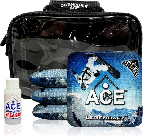 Miniatura 45 de Legendario Bolsos Cornhole ACE Pro + Kits PRO De doble lado, resbaladizos y pegajosos para todo clima Bolsa de descanso opcional y estuche
