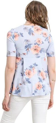 Miniatura 4 de Blusa de maternidad con peplum y pliegue frontal para que se note el embarazo