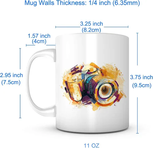 Miniatura 5 de Taza de cerámica blanca de 11 onzas, regalos únicos para hombres o mujeres, para él o ella, idea de regalo para fotógrafos, mamá, papá, niños, hijo