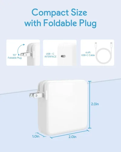 Miniatura 7 de Cargador Mac Book Pro, adaptador de corriente de cargador USB C de 70 W para MacBook Pro/Air de 13/14 pulgadas, para MacBook de 12 pulgadas, incluye