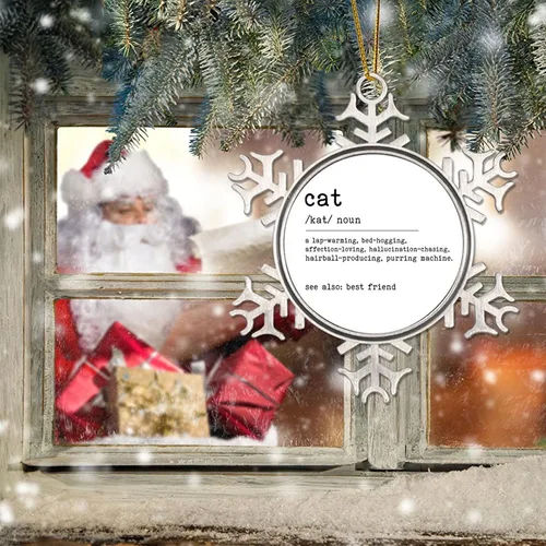 Miniatura 5 de Brother Definition - Adornos colgantes decorativos para colgar con definición de hermano, sustantivo de Navidad, adorno de copo de nieve de metal