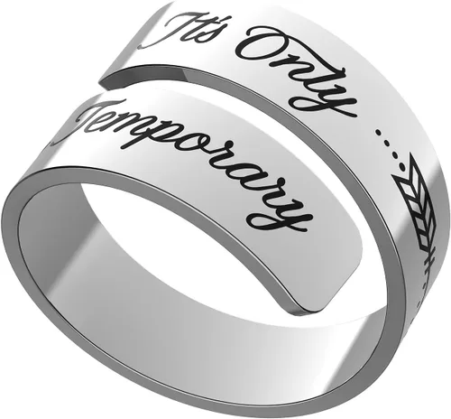 Miniatura 24 de HOFOYA Anillos inspiradores ajustables de acero inoxidable, anillos de grabado, joyería motivacional, graduación, San Valentín, regalos