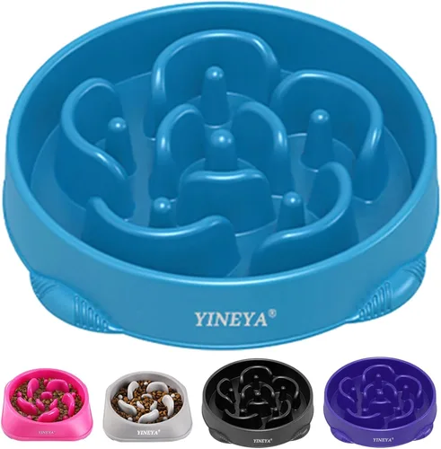 Miniatura 17 de YINEYA Cuencos de Alimentación Lenta para Perros, Suministros para Mascotas Que Ralentizan la Alimentación, Cuencos para Comida de Mascotas, H - azul