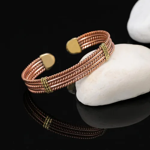 Miniatura 4 de Handmade Elegant Copper Bracelet for Women - Pure Copper Bracelet for Pain Relief and Stress Relief - Adjustable Entwisted Copper Bracelet to Fit