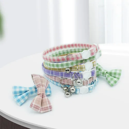 Miniatura 7 de Collares personalizados de gato con campana de lazo, liberación rápida, impresión HD, collares personalizados para gatitos para niñas y niños
