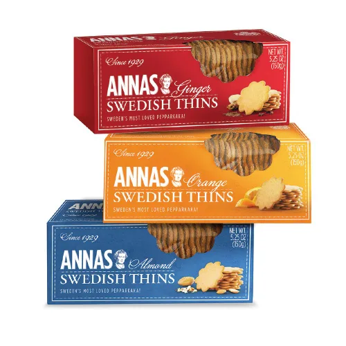 Miniatura 5 de Anna's Ginger Thins Paquete variado sueco original, naranja y almendra