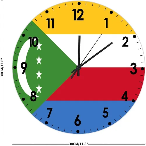 Miniatura 673 de Cheyan Reloj de pared con bandera de Canadá de 12 pulgadas, silencioso, sin tictac, de PVC, funciona con pilas, reloj redondo decorativo, regalo