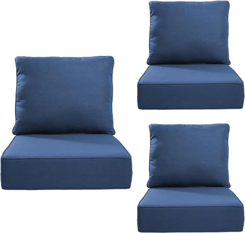 Miniatura 87 de Rilyson Cojines de patio para muebles de exterior, 22 x 24 pulgadas, respaldo alto y asiento profundo, cojín de exterior para sillas de patio, sofá