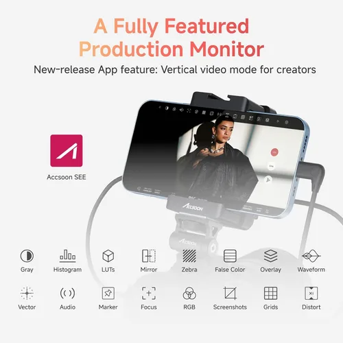 Miniatura 6 de Accsoon SeeMo - Transmisión de video HDMI 4K para iPhone 17/16/15/14/13 iPad, monitor transmisor de cámara de video 4K30/1080p60, transmisión
