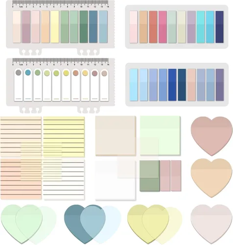 Miniatura 10 de BAYTORY 1300 hojas de notas adhesivas transparentes pastel, transparente, impermeable, 3 x 3 pulgadas, bloc de notas transparente, pestañas