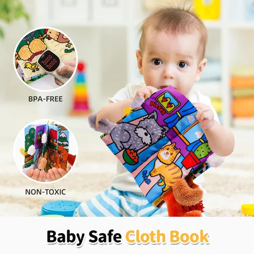 Miniatura 4 de Jollybaby Libros de tela para bebés, libros suaves arrugados para tocar y sentir, para bebés lactantes, juguetes interactivos educativos tempranos C