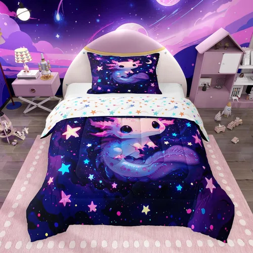 Miniatura 51 de Feelyou Juego de edredón de murciélago para niñas y niños, tamaño individual, edredón de Halloween decorativo en blanco y negro, juego de ropa