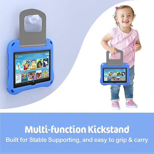 Miniatura 6 de DiHines - Funda para tablet de 8 pulgadas, fundas ligeras a prueba de golpes con soporte de asa, color azul