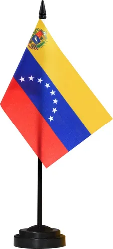 Miniatura 10 de Anley Juego de Bandera de Escritorio Deluxe de México - Bandera de Escritorio Mexicana en Miniatura de 6 x 4 Pulgadas con Poste Sólido de 12