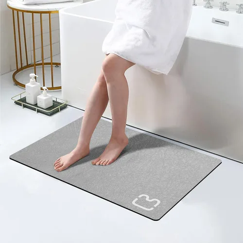 Miniatura 23 de RUERYA Tierra de Diatomeas Alfombras de Baño 23.6 x 15.7 pulgadas, Secado Rápido Súper Absorbente Base de Goma Antideslizante Alfombra de Baño