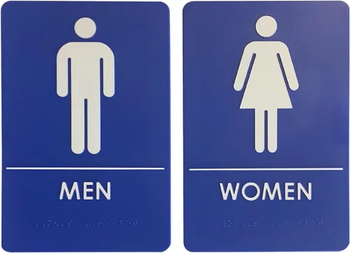 Miniatura 15 de Hecho en EE.UU. - Letreros de Baños para Hombres y Mujeres Compatibles con ADA, Señales de Puertas de Baño para Oficinas, Negocios y Restaurantes