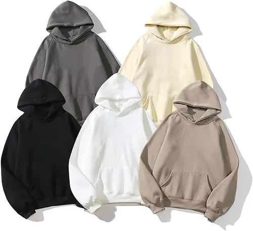 Miniatura 3 de Sudadera con capucha unisex básica suelta de manga larga con bolsillo y hombros caídos