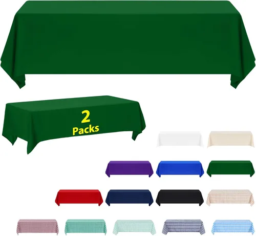 Miniatura 54 de ABCCANOPY Paquete de 3 manteles rectangulares de poliéster de 60 x 84 pulgadas, para interiores y exteriores, resistentes a las manchas, lavable