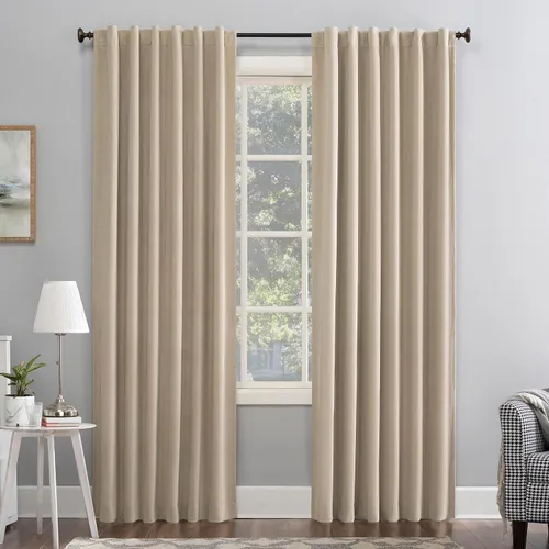 Miniatura 16 de Sun Zero Hampshire - Cortina térmica de terciopelo con reducción de ruido, pestañas traseras, 100% opacas, 50" x 84", dorado