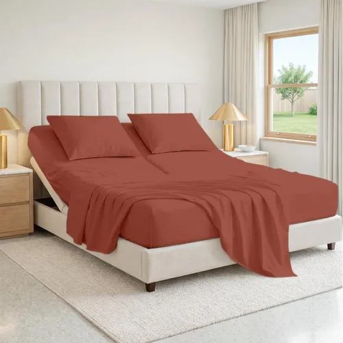 Miniatura 18 de SGI bedding Sábana Queen de 28" con Parte Superior Dividida Flex Head, 100% Algodón Egipcio, Cuenta de Hilos 1000, Sábana Superior Flex para Cama