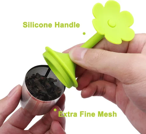 Miniatura 4 de Paquete de 2 filtros de silicona para té más empinados, infusores, filtros de malla fina para hojas de té, flores; morado o verde